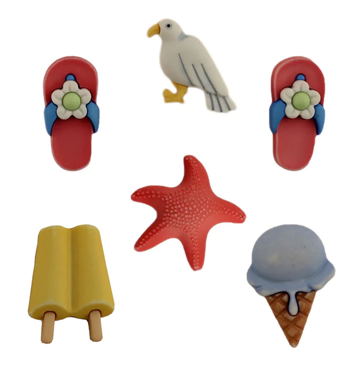 Buttons Galore and More Summer Craft & Sewing Buttons - Life's A Beach - 18 Buttons